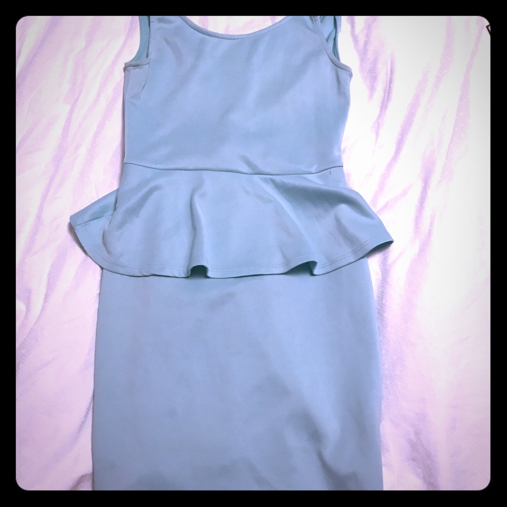 Seafoam green backless dress bow in back