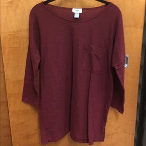 Maroon 3/4 length sleeve top