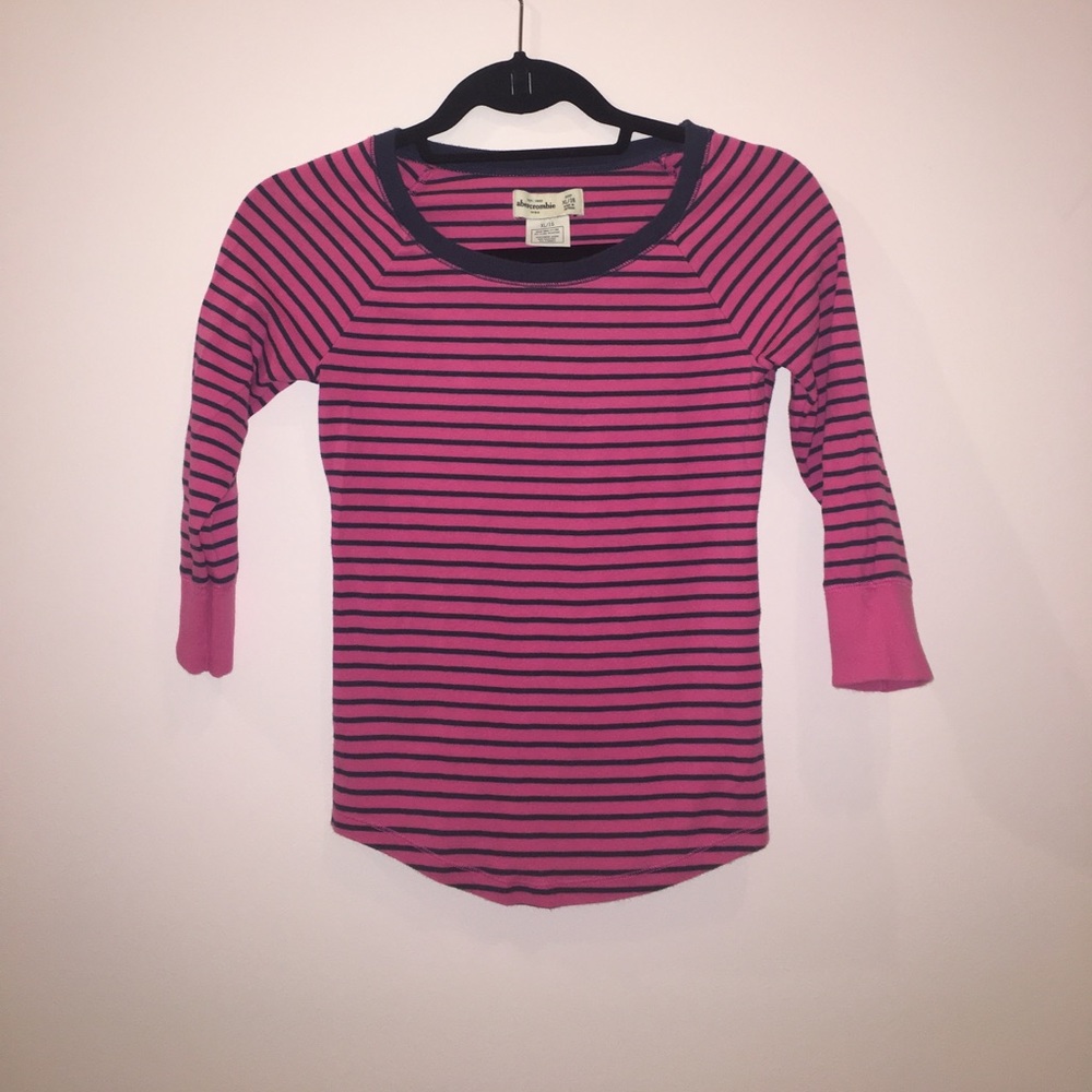 Pink and blue striped shirt