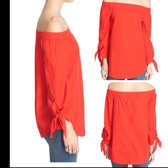 Charlotte Russe Tops - NWT 3/4, off shoulder red blouse