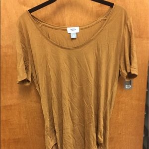 Mustard boat neck top