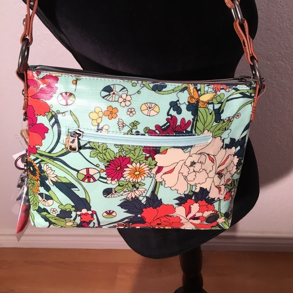 New with Tags! Sakroots “Flower Power” Artist Circle Shoulder/Crossbody Bag - Picture 4 of 12