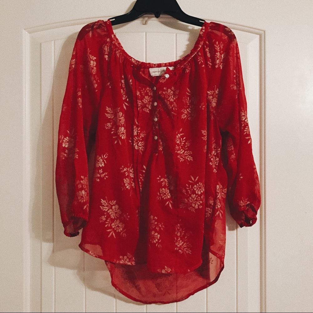 Red Blouse w/ Gold Patterns