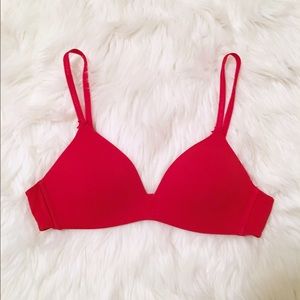 Red Victorias Secret Wireless Bra 36A