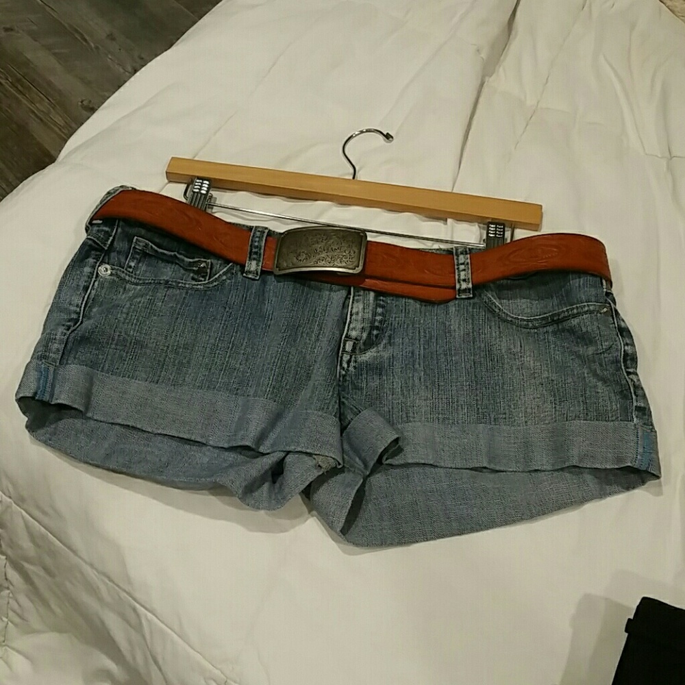Denim short shorts