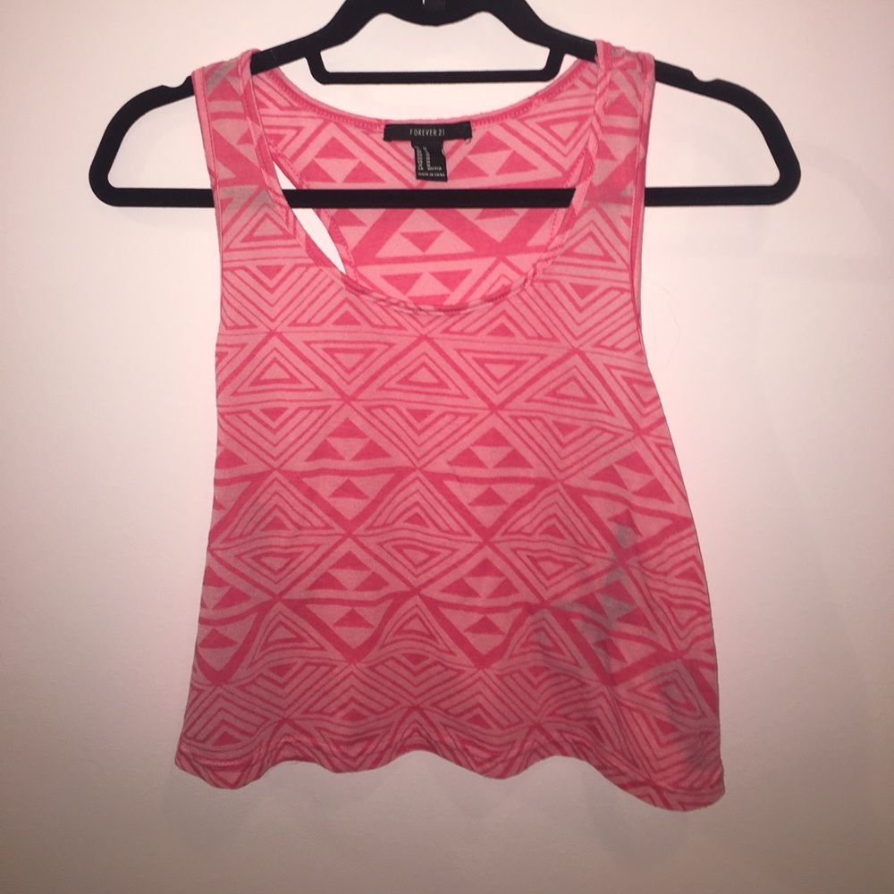 Pink printed tank top