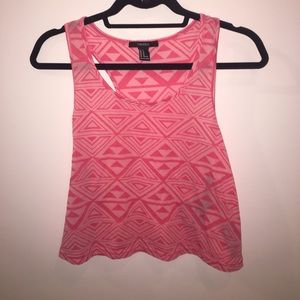 Pink printed tank top