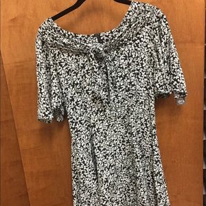 Vintage Sailor-Neck Floral Dress