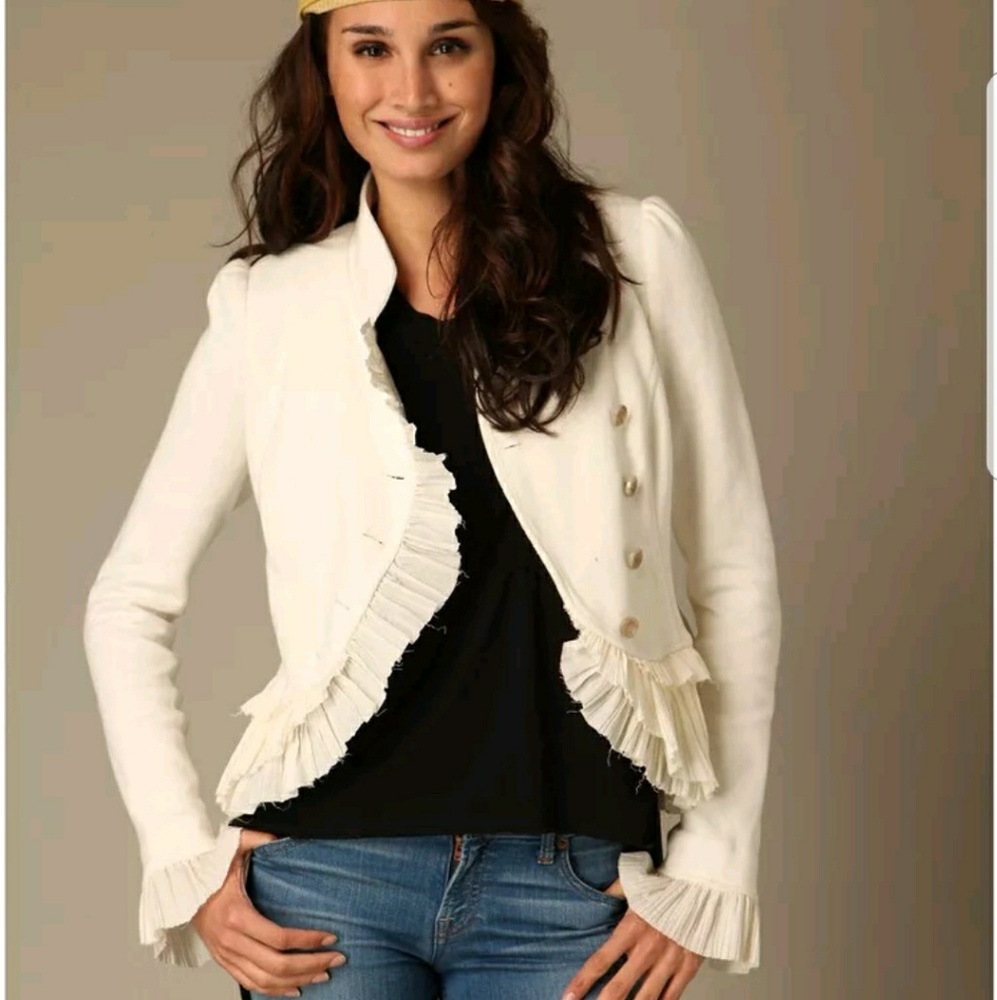 Free People Ruffled Military Jacket - Picture 2 of 6
