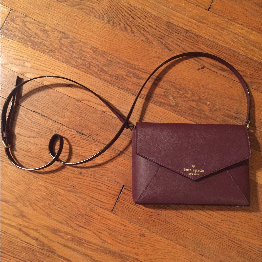kate spade maroon cross body purse