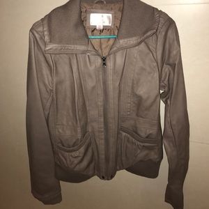 A faux leather jacket