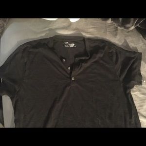 Public opinion v-neck button up shirt
