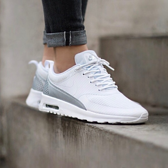 Nike Shoes - Nike White + Silver Air Max Thea Sneakers