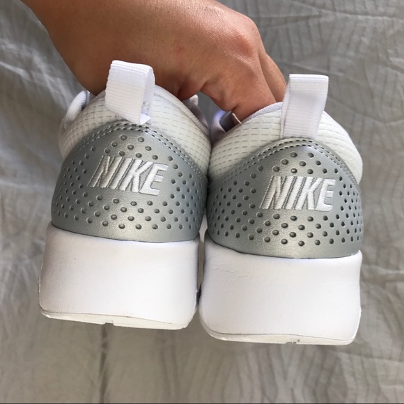 Nike White + Silver Air Max Thea Sneakers - Picture 7 of 8