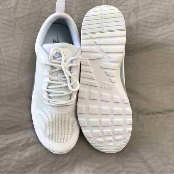 Nike White + Silver Air Max Thea Sneakers - Picture 8 of 8