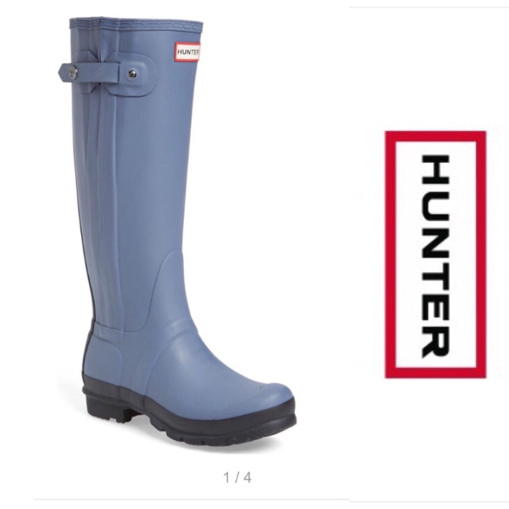 Hunter zip up refined slim two toned rain boot  5