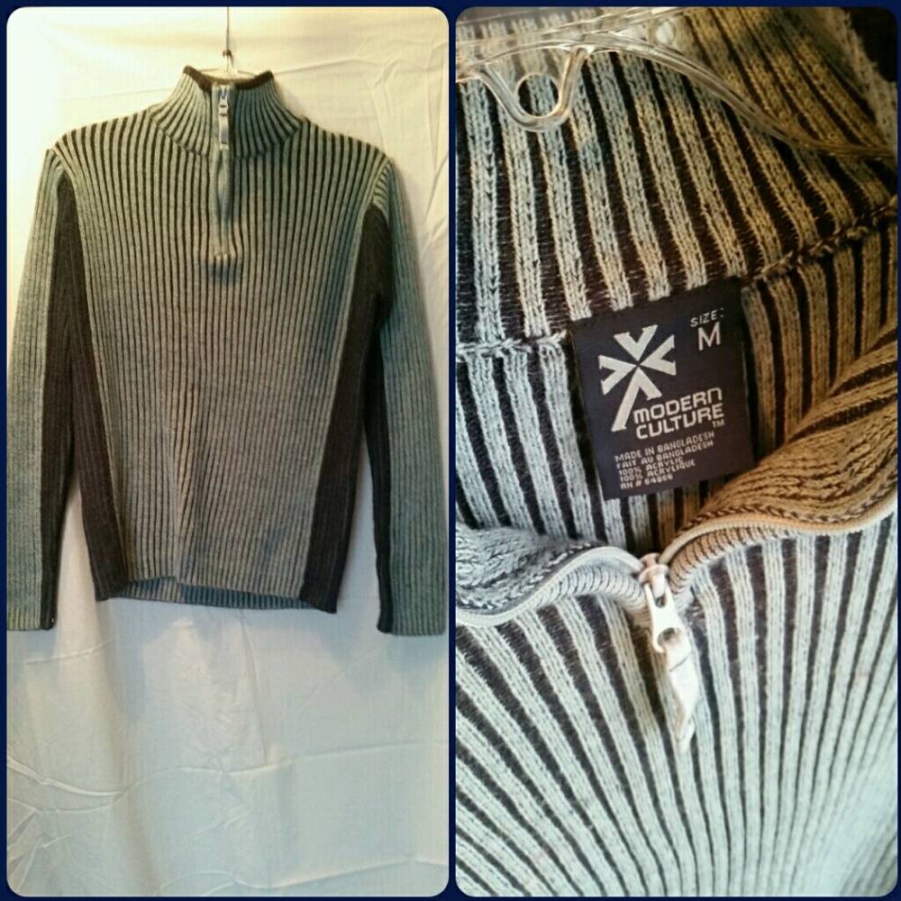 2 Tone Blue 1/4 zip Sweater ~ EUC