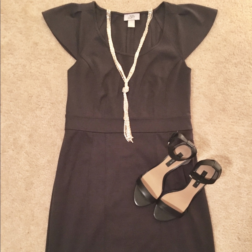 Classic Charcoal Gray Sheath Dress