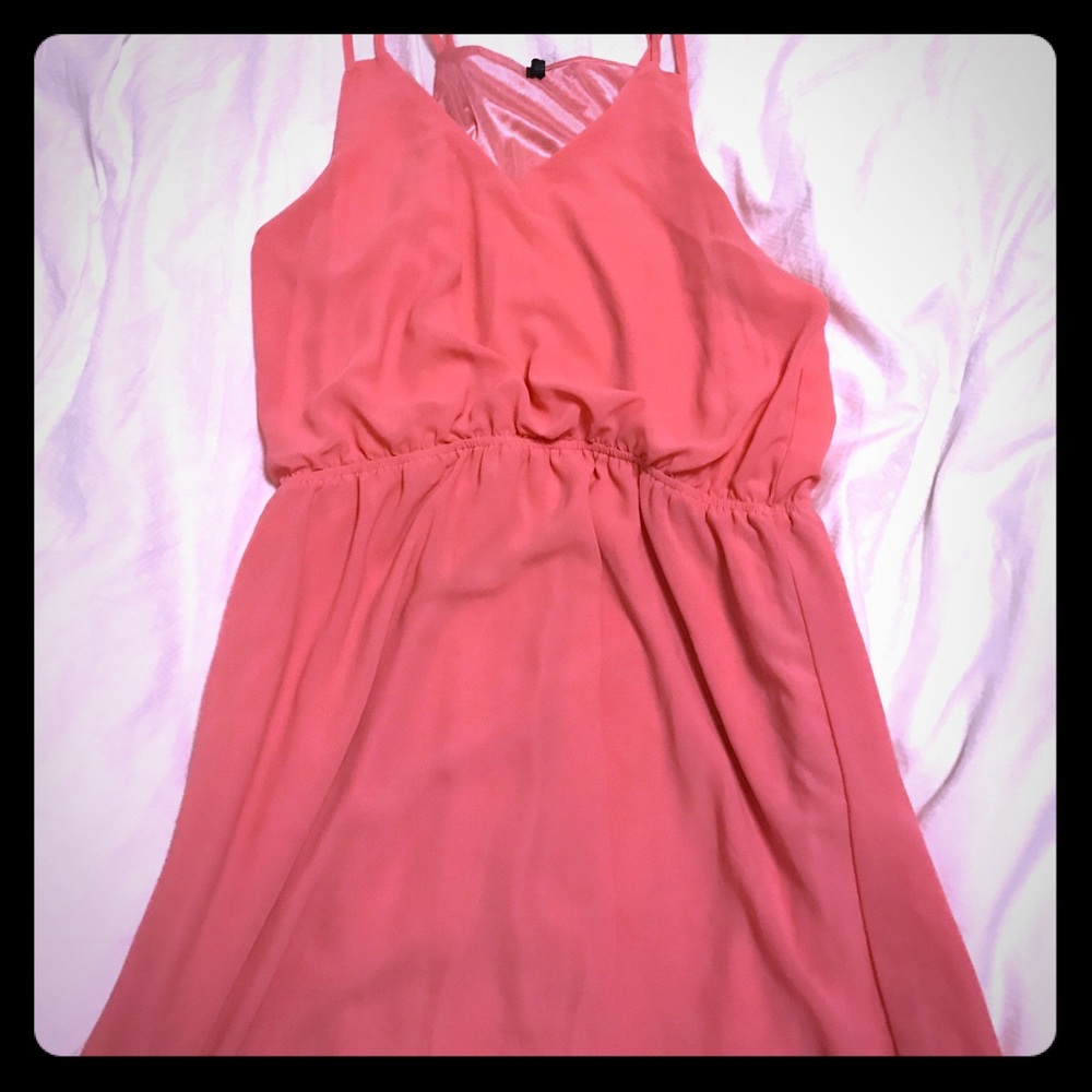 Pink chiffon summer dress