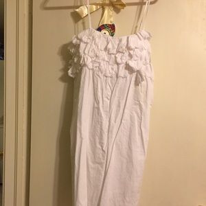 White Jcrew Ruffle Dress