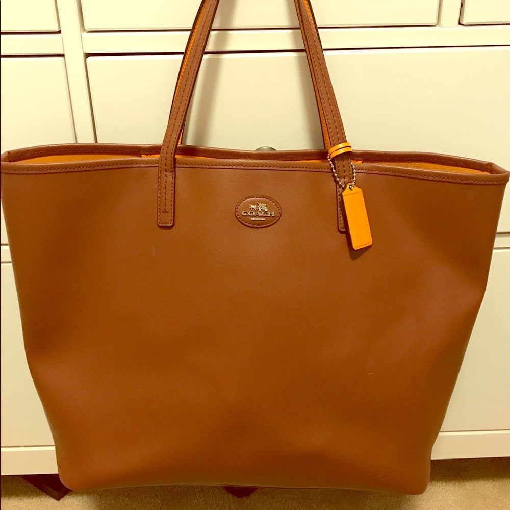 Cognac Coach Tote