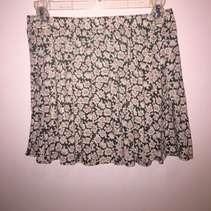 Gray and pink floral skirt