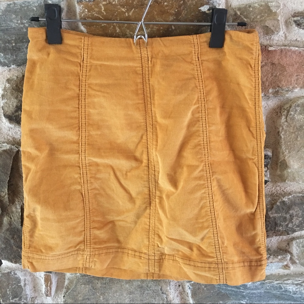 Gold Corduroy Free People skirt