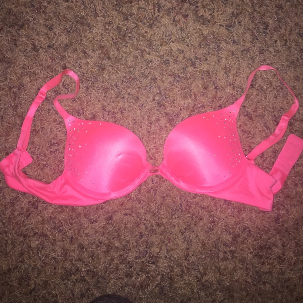 Hot pink VS push up bra