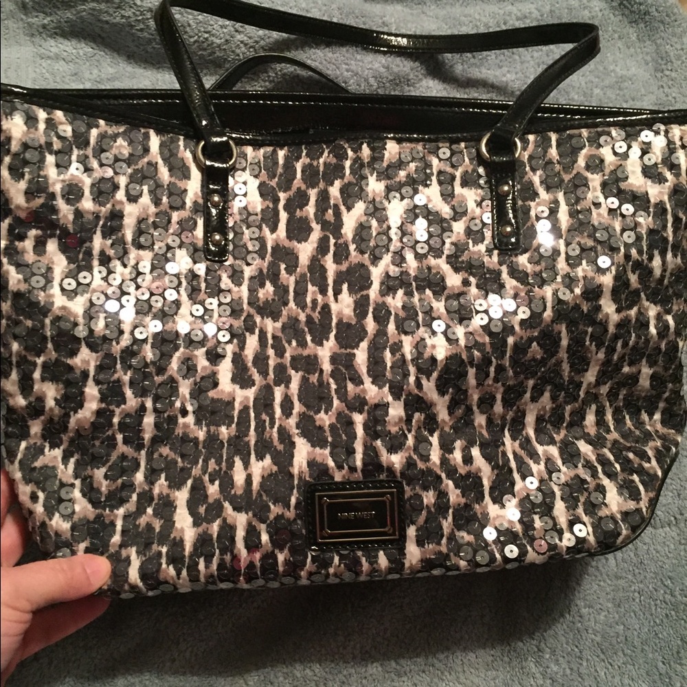Nine West cheetah sequined purse
