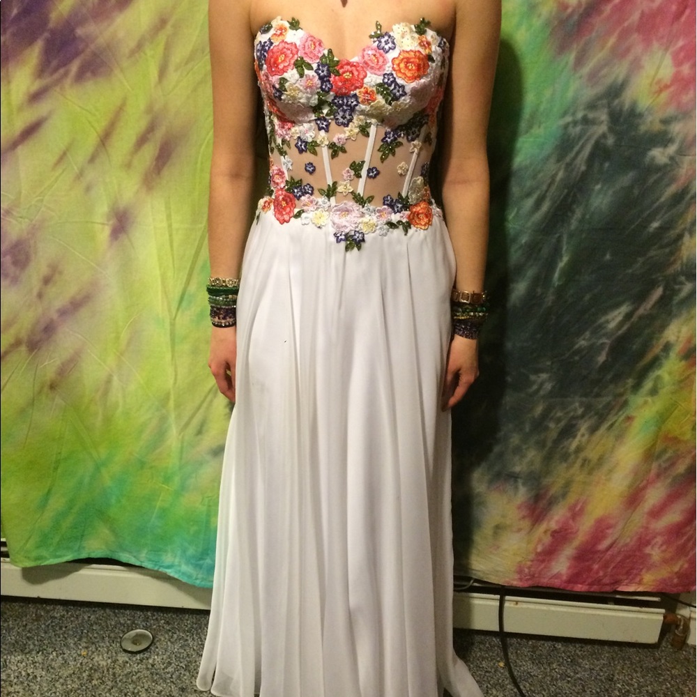 Beautiful white prom dress
