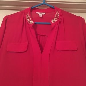 Hot pink rayon blouse
