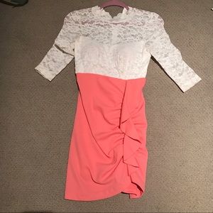 Lace pink dress