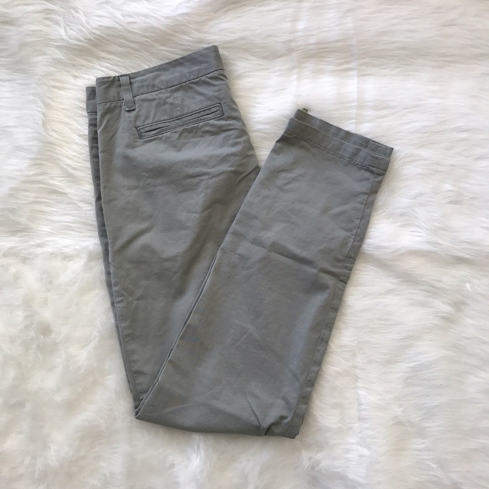 Theory Olive Green Tapered Zipper Ankle Pants