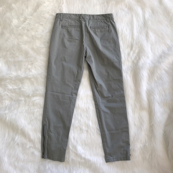 Theory Olive Green Tapered Zipper Ankle Pants - Picture 3 of 5