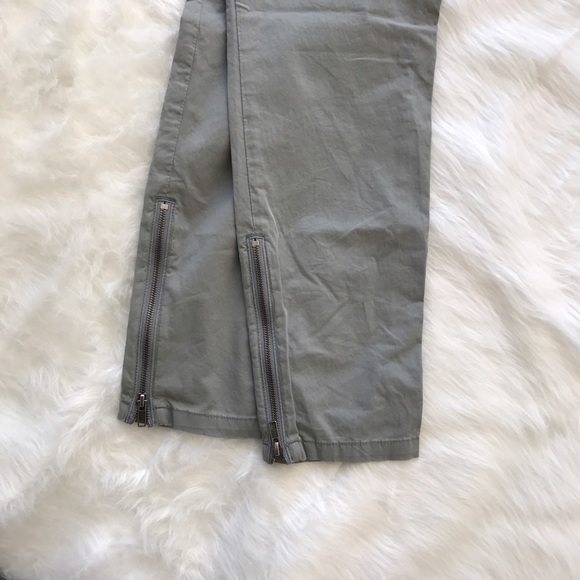 Theory Olive Green Tapered Zipper Ankle Pants - Picture 5 of 5