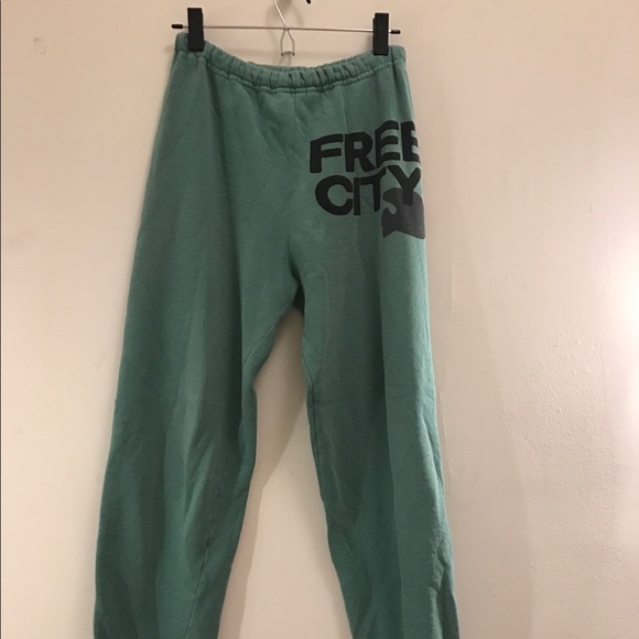 free city green sweatpants