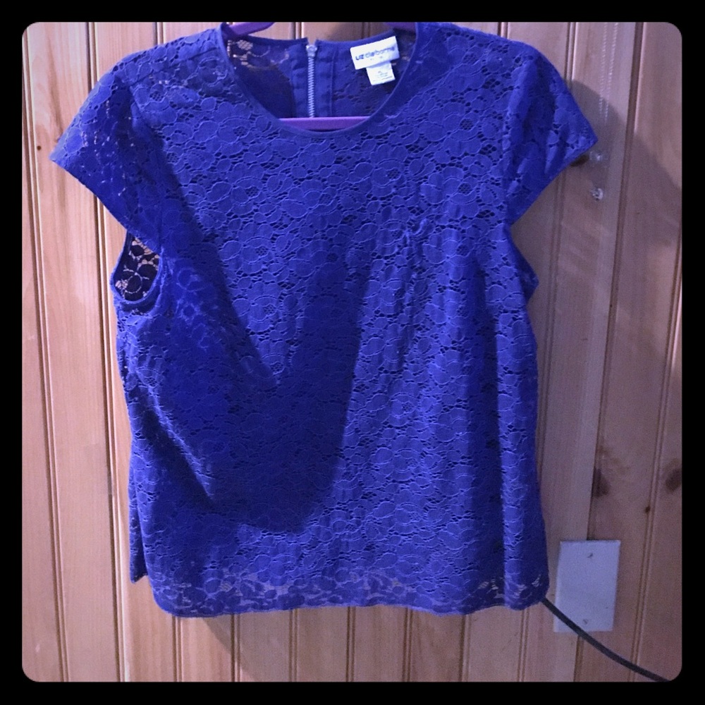 Woman sheer lace short sleeve top