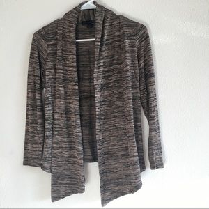 Brown and black long sleeved cardigan