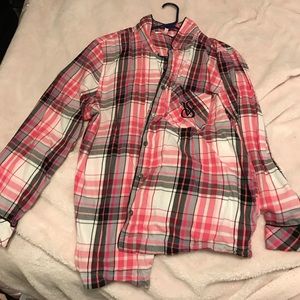 pink patterned cozy pajama shirt