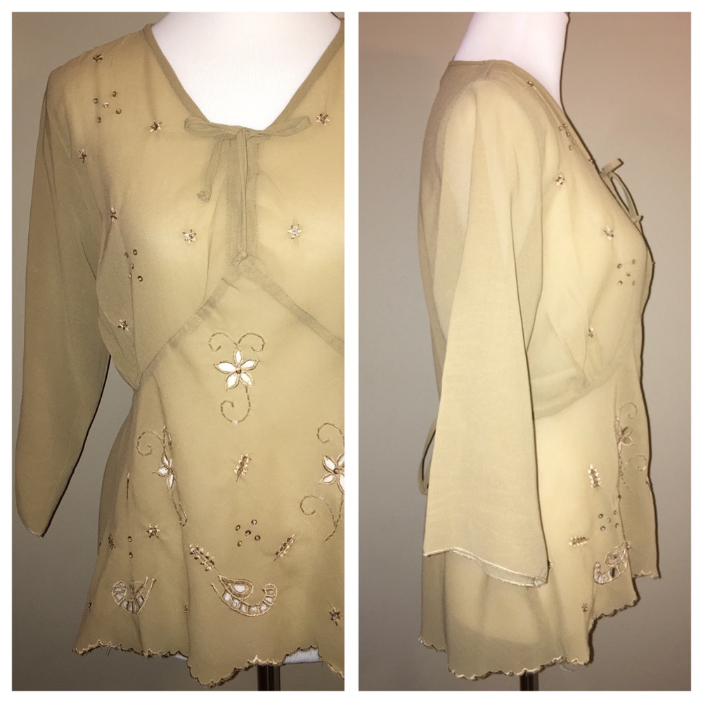 🔴 4/$20 MLNY Semi-Sheer Blouse