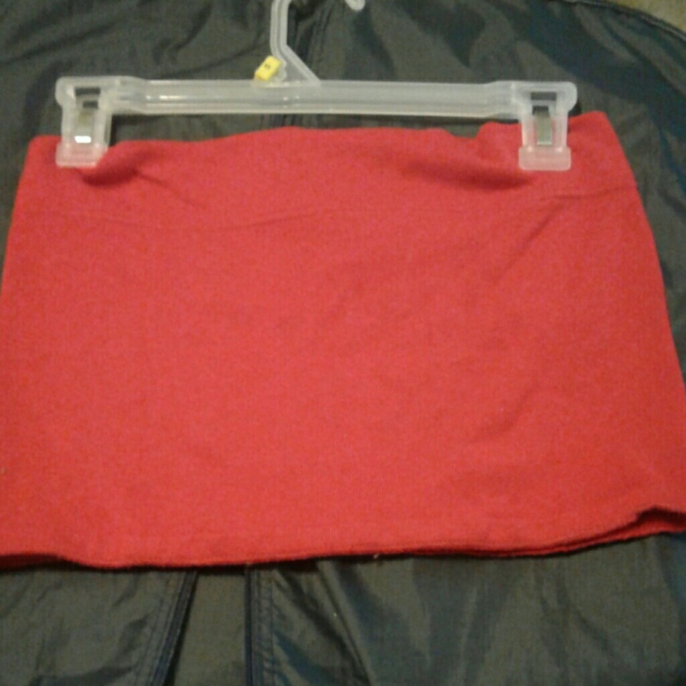 Red Strapless Top