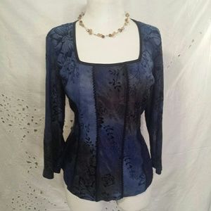 Blue & Black Adorable Top