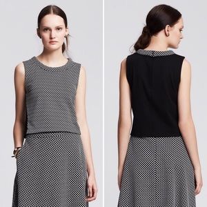 Banana Republic polka dot jacquard crop top