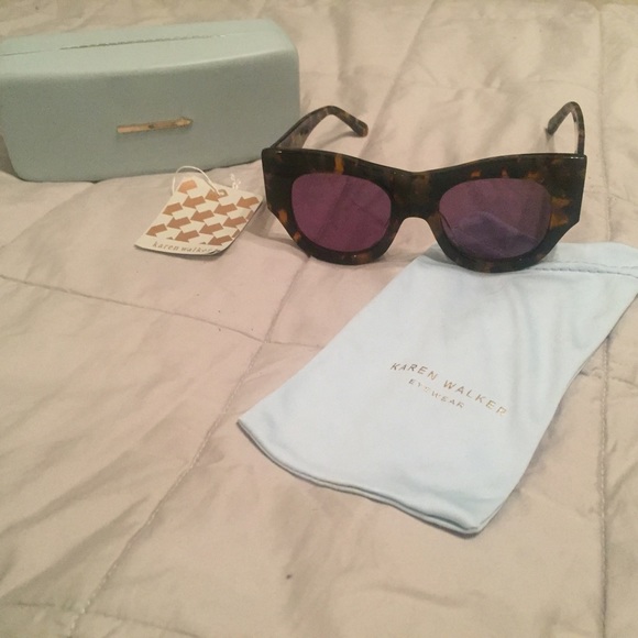Karen Walker FAITHFUL Tortoiseshell Sunglasses - Picture 1 of 4