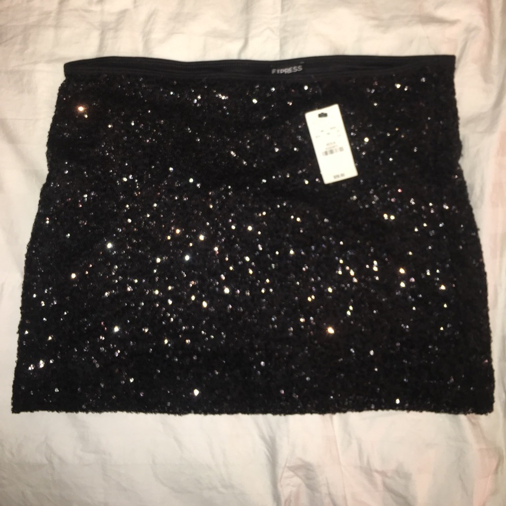 Express Black sequence skirt