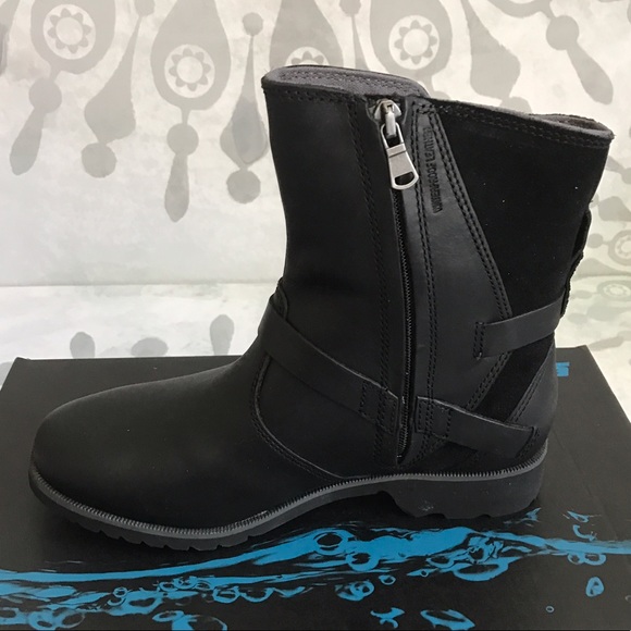 {Teva} Delavina Low Black Leather Ankle Boots - Picture 5 of 7