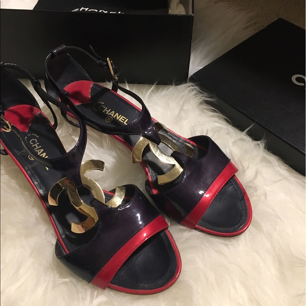 Chanel wedge sandals