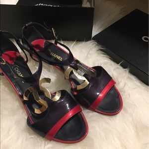 Chanel wedge sandals