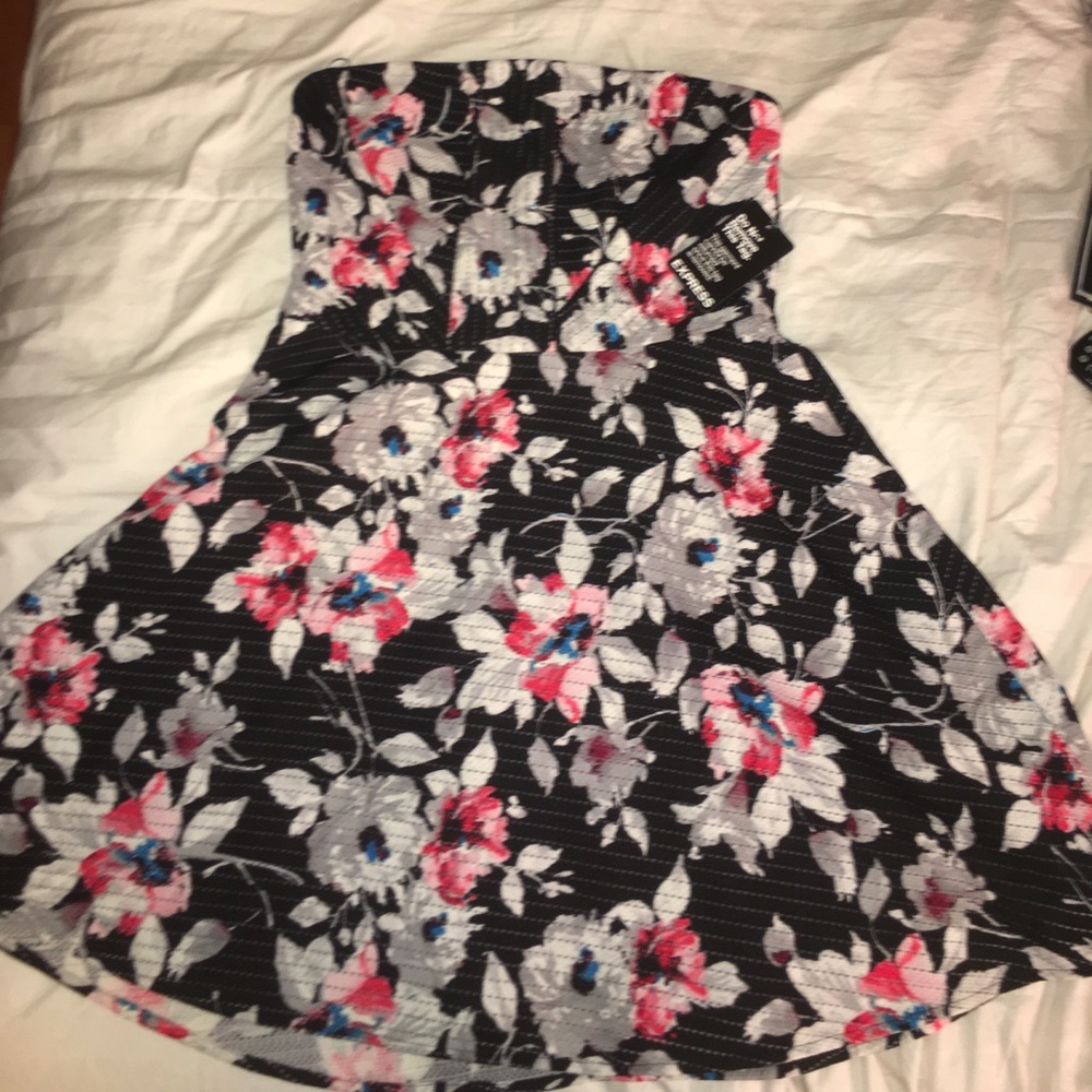 Express strapless Floral dress