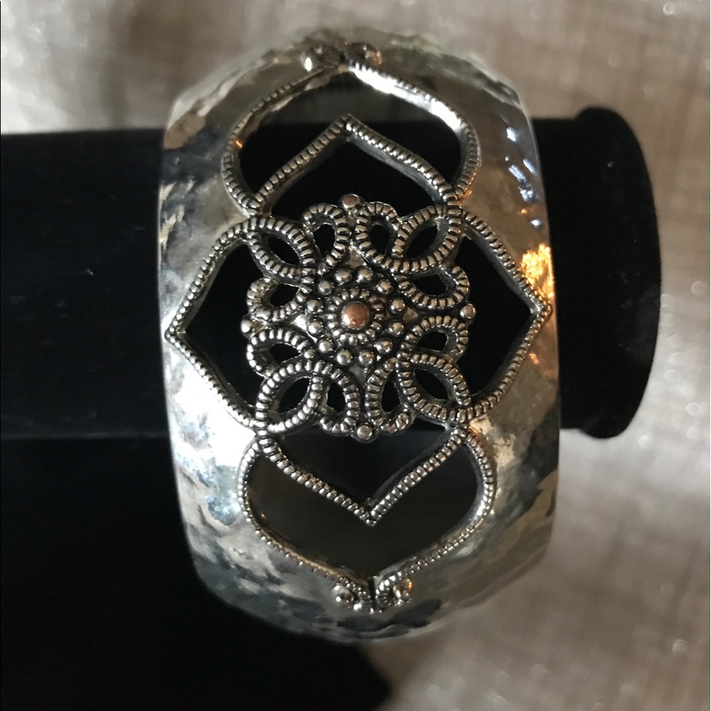 Silver chunky cuff bracelet